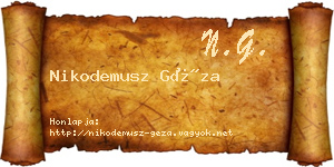 Nikodemusz Géza névjegykártya